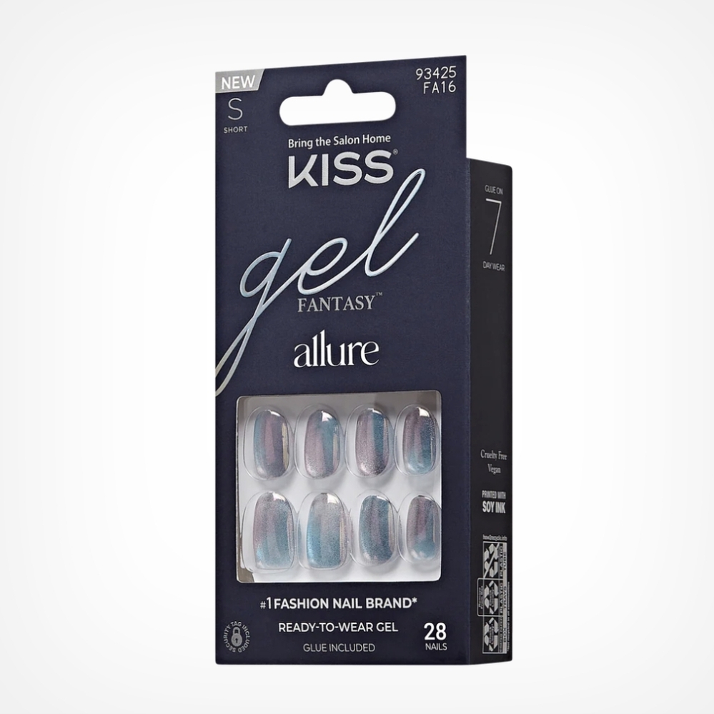 NEW! Kiss Gel Fantasy Allure Nails in Silver and Blue Hue